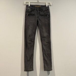 Vigoss The Jagger Black/Gray Dark Wash Skinny Jeans w/ Zipper Pockets - Size 10